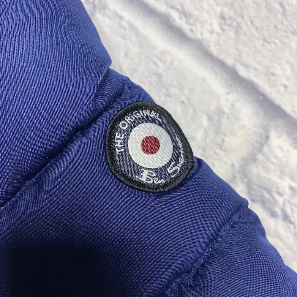Ben Sherman Puffer Winter Jacket in Navy/Gray